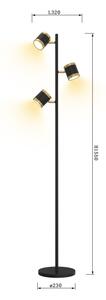 Wofi 3003-304S - Lampă de podea LED reglabilă TOULOUSE, 3xLED/7W/230V, negru/auriu