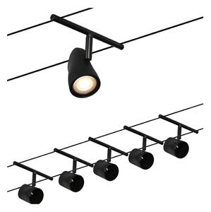 SET 5x lustră pe cablu Paulmann 94469 GU5,3/10W CUP 230V negru