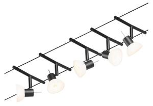 Paulmann 94450 - Set 5x GU5.3/10W Sistem complet cu cablu SHEELA 230V, negru