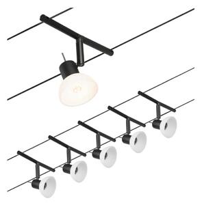 SET 5x lustră pe cablu Paulmann 94450 GU5,3/10W SHEELA 230V negru