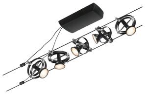Paulmann 94440 - Set 5xGU5,3/10W sistem complet cu cablu CARDAN 230V negru