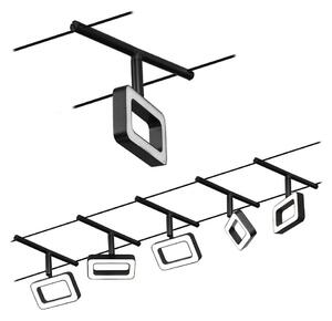 Paulmann 94485 - Set complet 5 x LED (4,8 W), sistem pe cablu FRAME, 230 V, negru