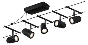 Paulmann 94469 - Set 5xGU5,3/10W, sistem complet pe cablu CUP, 230V, negru