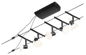 Paulmann 94450 - Set 5x GU5.3/10W Sistem complet cu cablu SHEELA 230V, negru