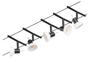 Paulmann 94450 - Set 5x GU5.3/10W Sistem complet cu cablu SHEELA 230V, negru