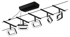 Paulmann 94485 - Set complet 5 x LED (4,8 W), sistem pe cablu FRAME, 230 V, negru