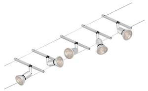 Paulmann 94442 - Set 5x GU5.3/10W, sistem complet cu cablu SALT 230V, crom mat