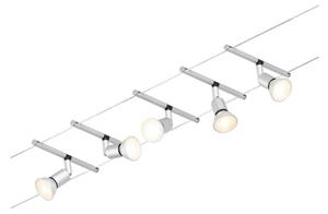 Paulmann 94442 - Set 5x GU5.3/10W, sistem complet cu cablu SALT 230V, crom mat