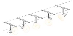 Paulmann 94136 - Set 5xGU5,3/10W, sistem complet de iluminat pe cablu SHEELA, 230V, crom