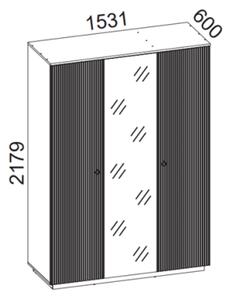 Dulap Dominica, 153x218x60 cm, 3 usi, Casmir