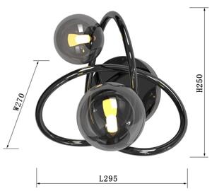 Aplică LED NANCY Wofi 4014-205 2xG9/3,5W/230V negru/crom