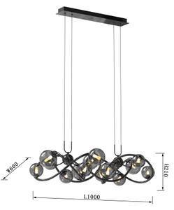 Lustră LED pe cablu NANCY Wofi 7014-1405 14xG9/3,5W/230V negru/crom