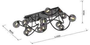 Lustră LED aplicată NANCY Wofi 9014-1205 12xG9/3,5W/230V negru/crom