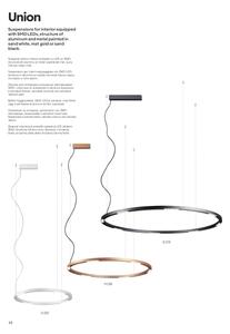 Lustră LED pe cablu UNION Redo 01-2206 LED/50W/230V 3000K d. 90 cm auriu
