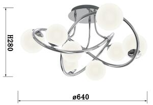 Lustră LED aplicată NANCY Wofi 9014-807 8xG9/3,5W/230V crom lucios