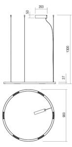 Lustră LED pe cablu UNION Redo 01-2206 LED/50W/230V 3000K d. 90 cm auriu