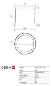 Lustră LED pe cablu BOND Redo 01-924 LED/47W/230V 3000K gri