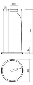 Lustră LED pe cablu UNION Redo 01-2202 LED/34W/230V 3000K d. 60 cm alb