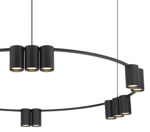 Lustră pe cablu GENESIS 15xGU10/8W/230V negru