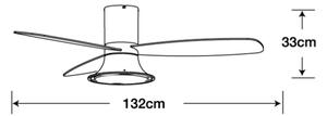 Ventilator LED dimabil Lucci Air 210661 FLUSSO 1xGX53/18W/230V lemn/alb + telecomandă