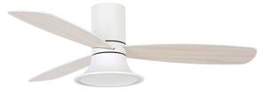 Ventilator LED dimabil Lucci Air 210661 FLUSSO 1xGX53/18W/230V lemn/alb + telecomandă
