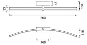 Osram - Iluminare LED pentru oglinzi de baie PLUTON LED/15W/230V 80 cm 3000/4000K IP44 crom