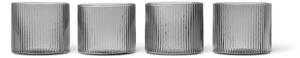 Ripple Low Glasses Set of 4 Smoked Grey - Ferm Living