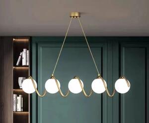 Lustra LED Suspendata 5 Glob Aurie