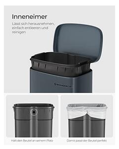 Cos pentru reciclare, 30L, Gri, LTB03GS, 35 x 25 x 63 cm