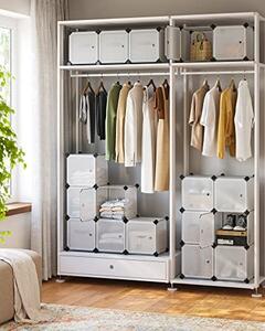 Set 15 cutii de depozitare modulare, Songmics, Alb, 123x31x123 cm