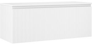 Mexen Rivel, mobilier de baie sub lavoar 120 cm cu partea superioară, 1 sertar, canelat, alb mat, 91A20-12047-1-BFC01