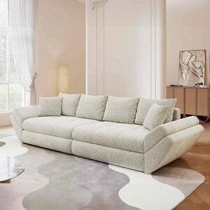 Canapea extensibilă dumonde cu ladă de depozitare si sezut confortabil din spuma high-density, Loana Arena Bej 300x100 cm