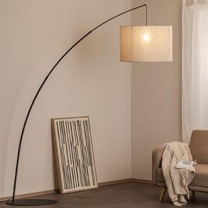TK Lighting Lampadar Moby Nature cu abajur din material textil, Bej, Camera de zi / sufragerie, Metal, Umbrelă în picioare