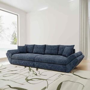 Canapea extensibilă dumonde cu ladă de depozitare si sezut confortabil din spuma high-density, Loana Cremona Albastru 300x100 cm