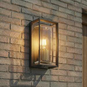 Arcchio Aplică de exterior Ismera, antracit/alamă E27, IP65, reglabil, Negru, Aluminiu, Modern