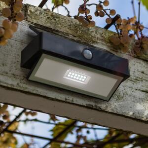 LUTEC Lampă de perete exterioară cu LED și panou solar ARROW, gri închis, 18 cm,, Gri, Aluminiu, Modern
