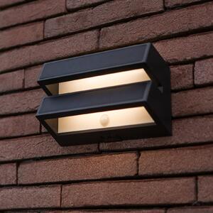 LUTEC Lampă de perete exterioară cu LED și panou solar BARLO, gri închis, 21 cm,, Gri, Plastic, Modern