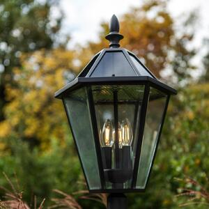 LUTEC Lampă de exterior solară cu LED LONDON, negru, înălțime 227 cm, IP44, Negru, Aluminiu, Antichitate