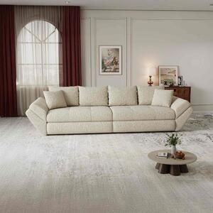Canapea extensibilă dumonde cu ladă de depozitare si sezut confortabil din spuma high-density, Loana Jaguar Bej 300x100 cm