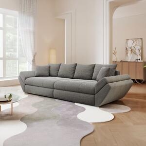 Canapea extensibilă dumonde cu ladă de depozitare si sezut confortabil din spuma high-density, Loana Monte Gri 300x100 cm