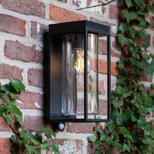 LUTEC Lampă solară de exterior FLAIR, negru, 29 cm, senzor, IP44, Negru, Aluminiu, Modern, Felinar