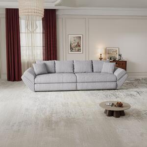 Canapea extensibilă dumonde cu ladă de depozitare si sezut confortabil din spuma high-density, Loana Tilia Gri 300x100 cm