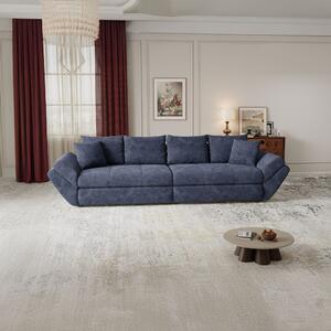 Canapea extensibilă dumonde cu ladă de depozitare si sezut confortabil din spuma high-density, Loana Vibe Albastru 300x100 cm