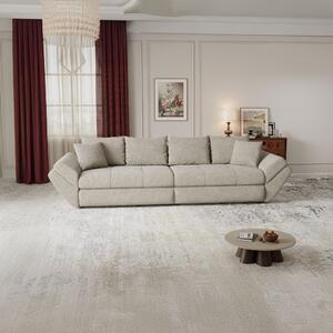 Canapea extensibilă dumonde cu ladă de depozitare si sezut confortabil din spuma high-density, Loana Vibe Bej 300x100 cm