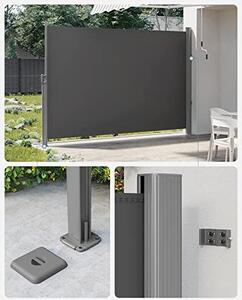 Copertina solara laterala, Songmics, Gri, 200x400 cm