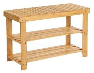 Banca cu suport pantofi Model Isabelle, Natural, 28.5x70x45 cm