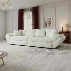 Canapea extensibilă dumonde cu ladă de depozitare si sezut confortabil din spuma high-density, Loana Jaguar Ivory 300x100 cm