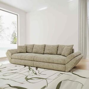 Canapea extensibilă dumonde cu ladă de depozitare si sezut confortabil din spuma high-density, Loana Cremona Bej 300x100 cm