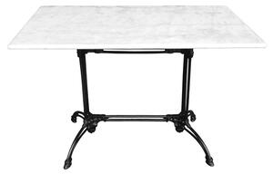 Masa de Gradina Model Zosal, Alb marmorat/Negru, 110x70x71.8 cm