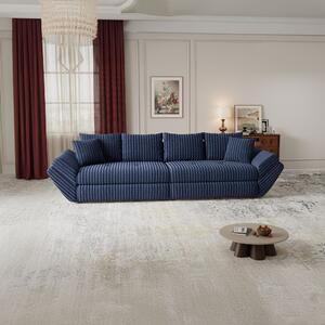 Canapea extensibilă dumonde cu ladă de depozitare si sezut confortabil din spuma high-density, Loana Tilia Albastru 300x100 cm